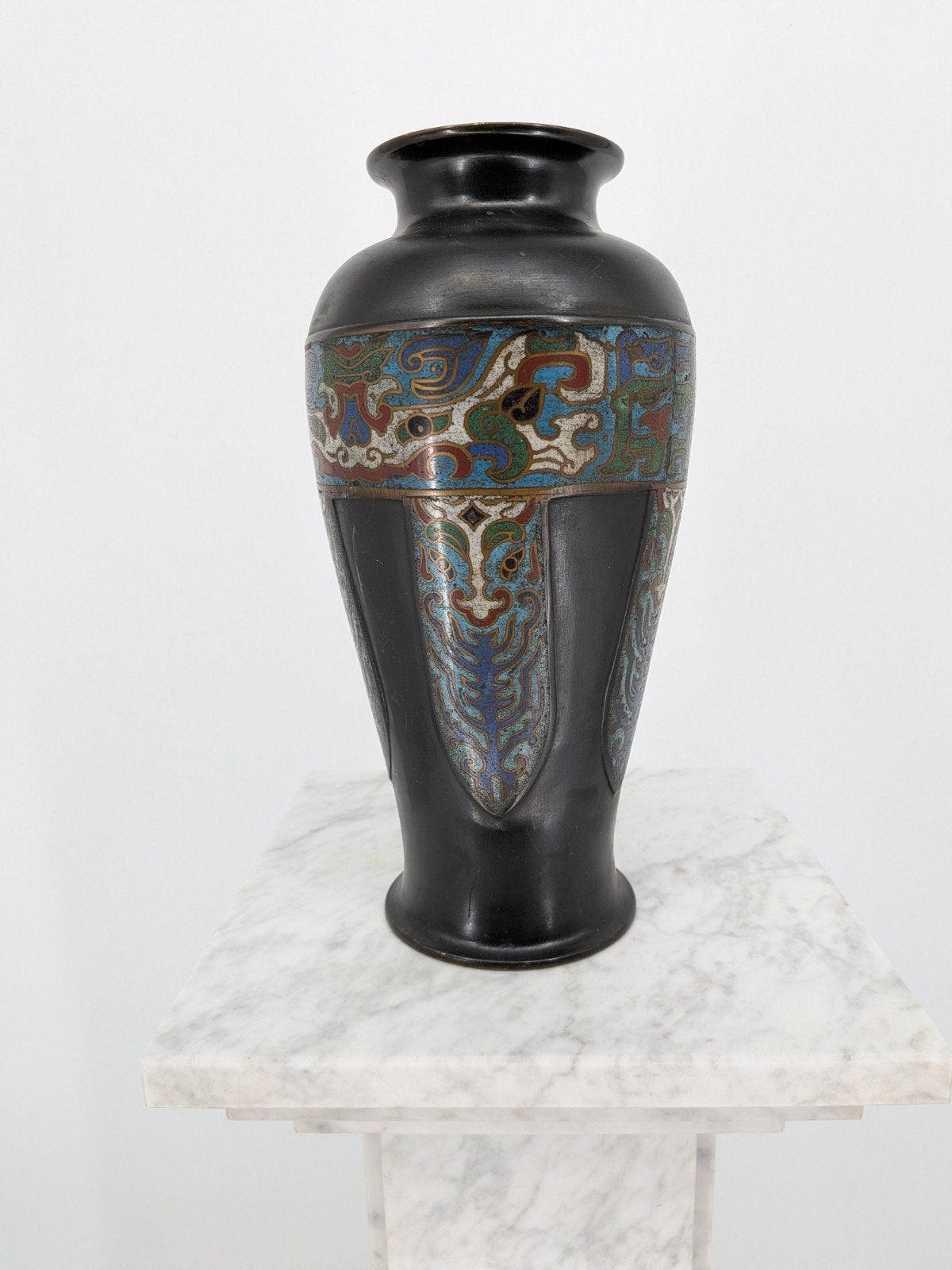 Antieke Japanse Koperen / Bronzen Cloisonné Vaas – Meiji, Ophalen of Verzenden