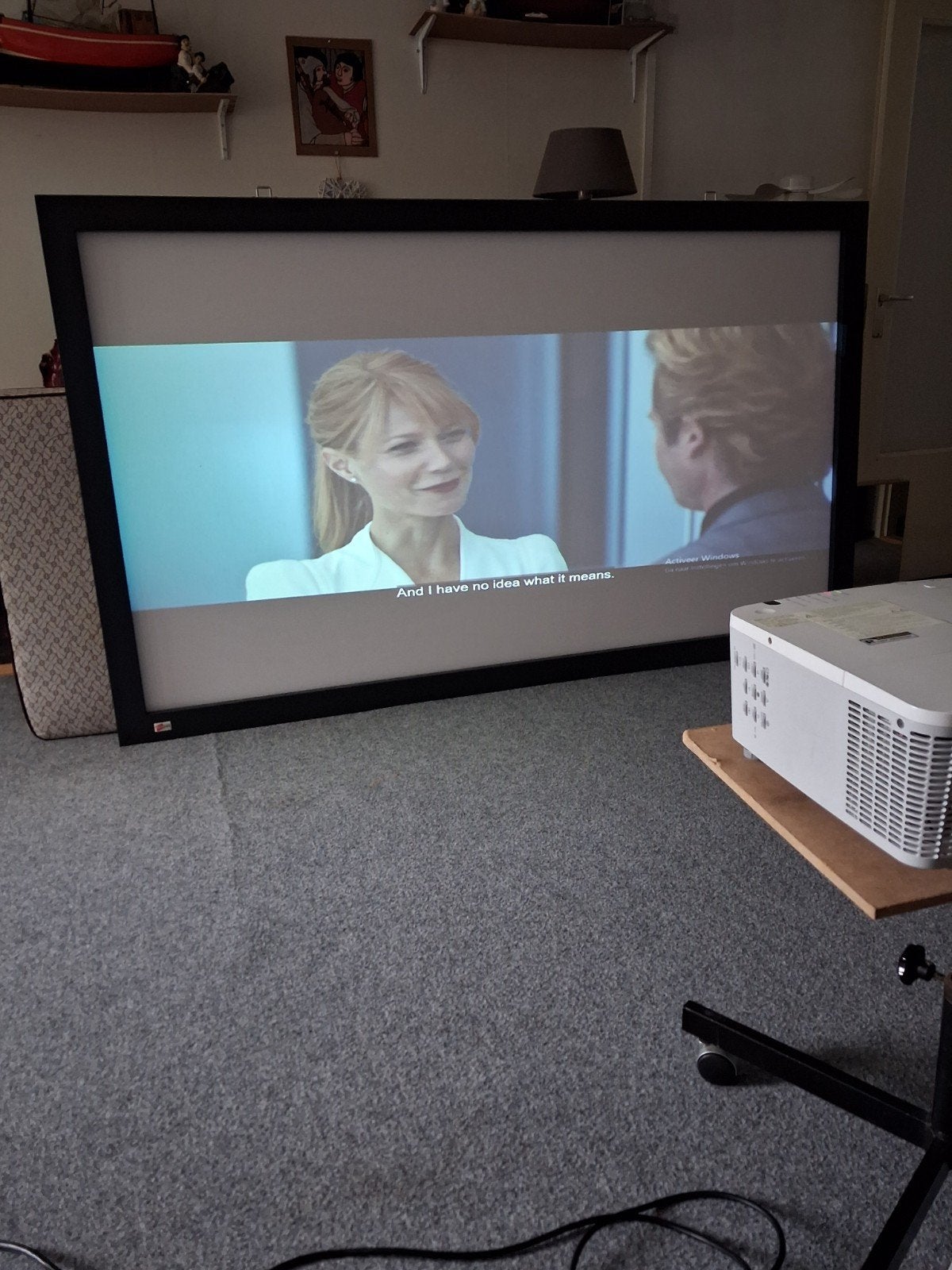 Projectiescherm met frame - Ideaal voor thuisbioscoop, Audio, Tv en Foto, Projectieschermen, Ophalen, Gebruikt