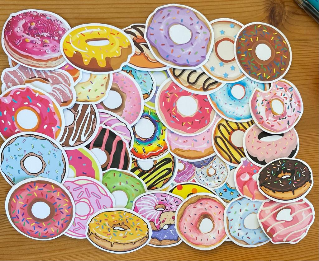 Donut stickers, Verzenden, Nieuw, Meerdere stickers
