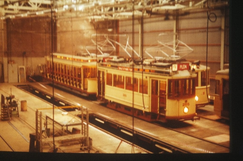 2 dia's oude tram HTM Den Haag Haagsche Tramweg Maatschappij, Verzamelen, Spoorwegen en Tramwegen, Ophalen of Verzenden, Gebruikt