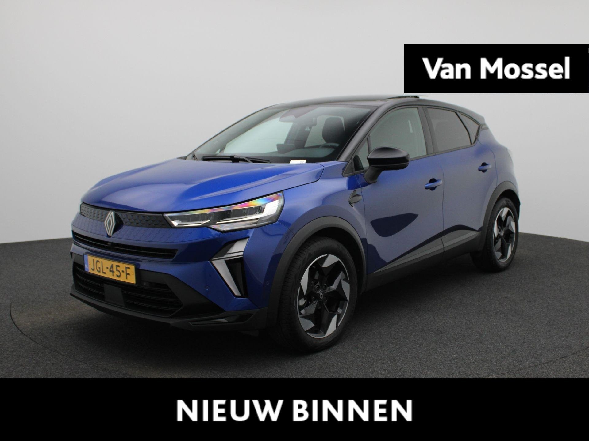 Renault Captur 1.8 E-Tech full hybrid 160 techno | Navigatie, Automatische klimaatregeling, 4 cilinders, Blauw, Leder en Stof