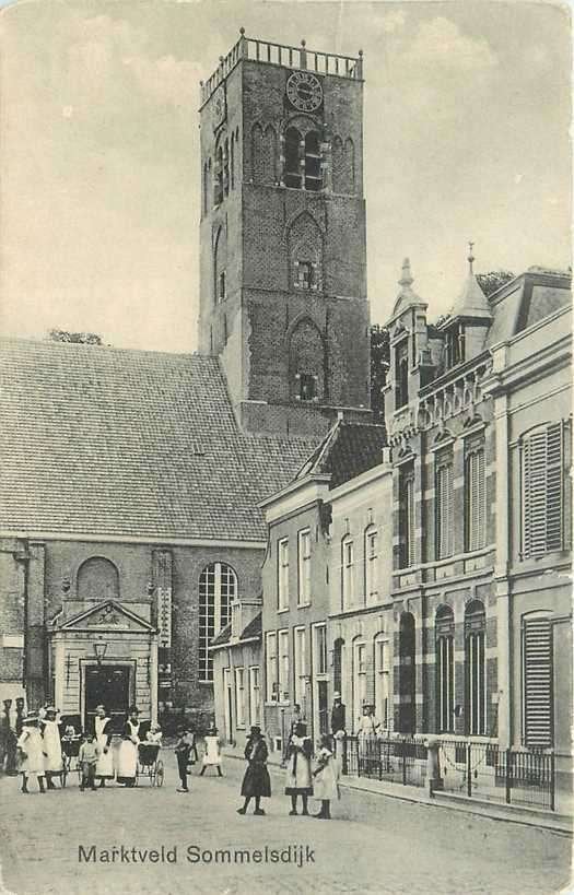 380-217-007 Sommelsdijk Marktveld, Verzamelen, Ansichtkaarten | Nederland, Verzenden, Voor 1920, Zuid-Holland