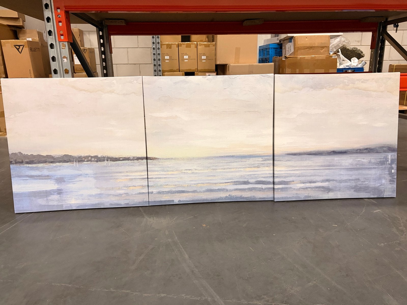 IKEA Schilderijen - Set van 3 - Zeegezicht, Huis en Inrichting, 50 – 75, Ophalen of Verzenden, Zo goed als nieuw, Schilderij