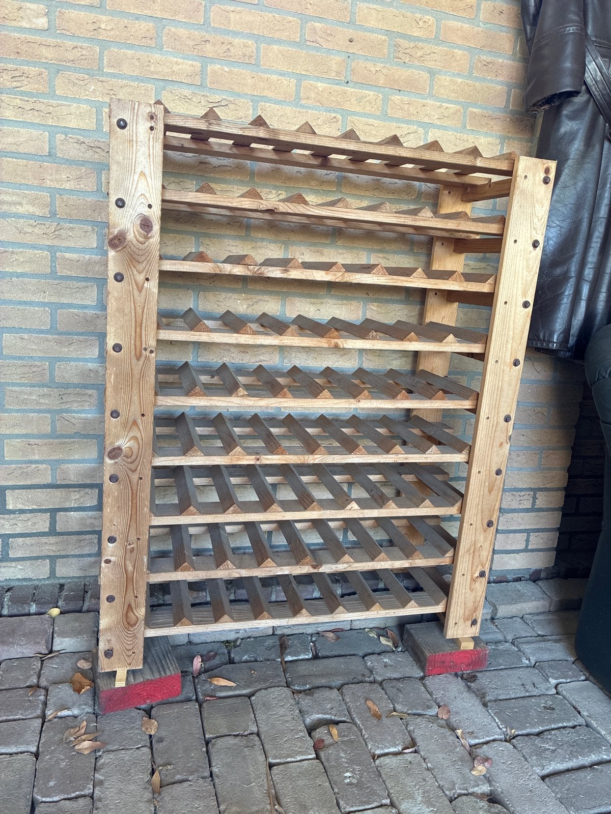 Houten wijnrek voor 40 flessen, Ophalen, Gebruikt, 25 flessen of meer, 75 – 100