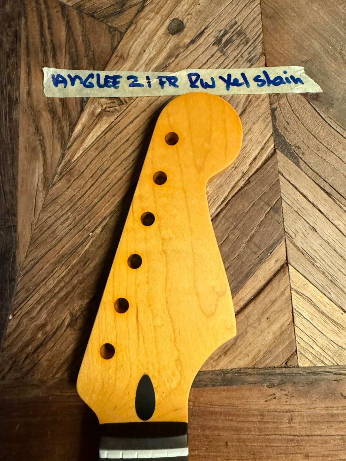 Stratocaster Hals”21 fr- RW toets- ”ANGLEE21frYellowstain, Verzenden, Geen, Geen, Jpsg