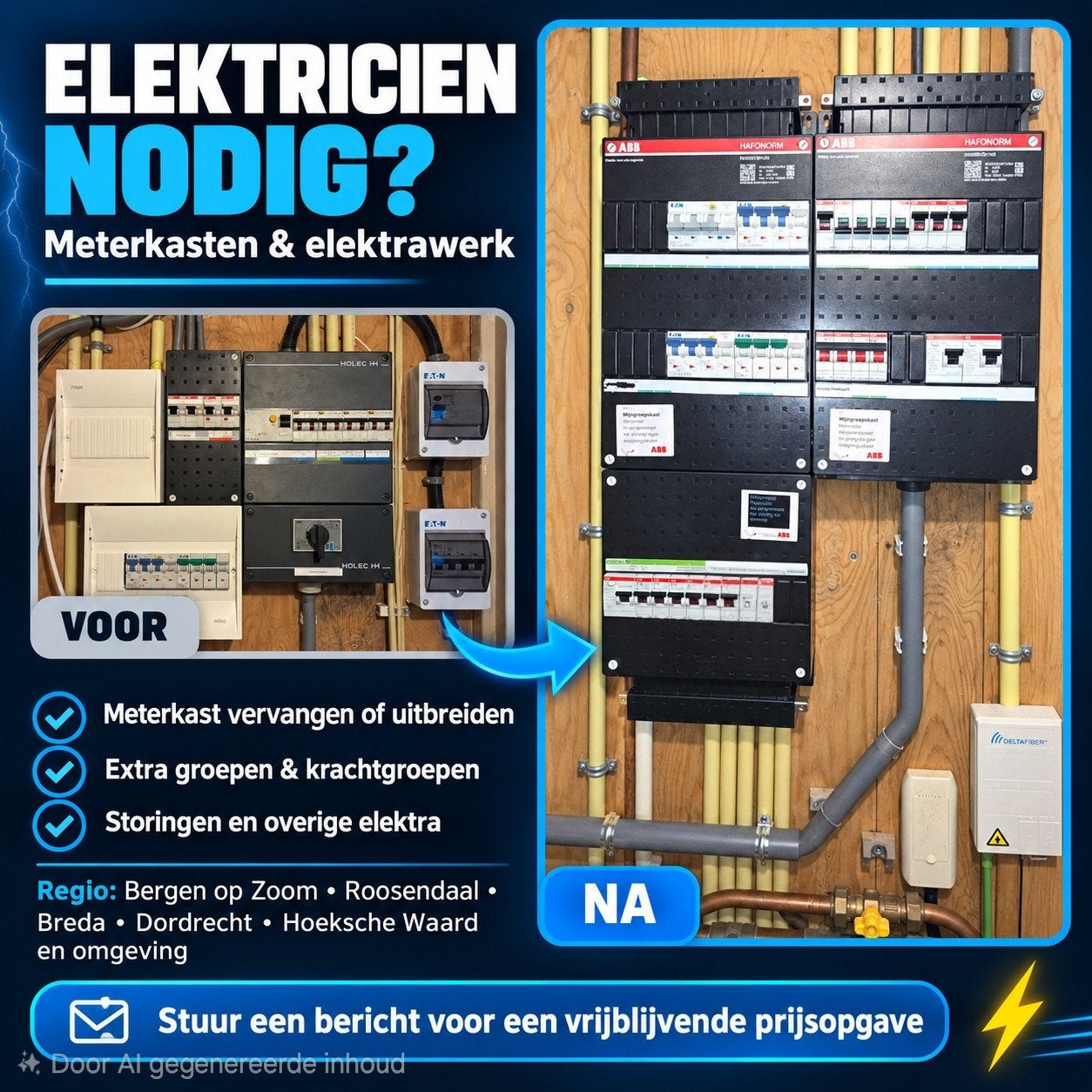 Meterkast vervangen of uitbreiden? Elektricien beschikbaar!, Ophalen, Zo goed als nieuw, Overige onderwerpen