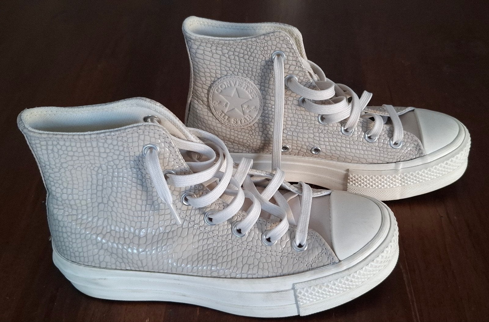 Converse Chuck Taylor All Star Lift Hi Beige Croco Maat 37, Beige, Ophalen of Verzenden, Converse All Stars, Sneakers of Gympen