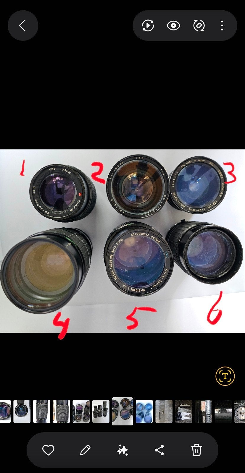 Collectie van 10 third party zoom lenzen voor Canon FD., Ophalen of Verzenden, Gebruikt, Telelens, Zoom