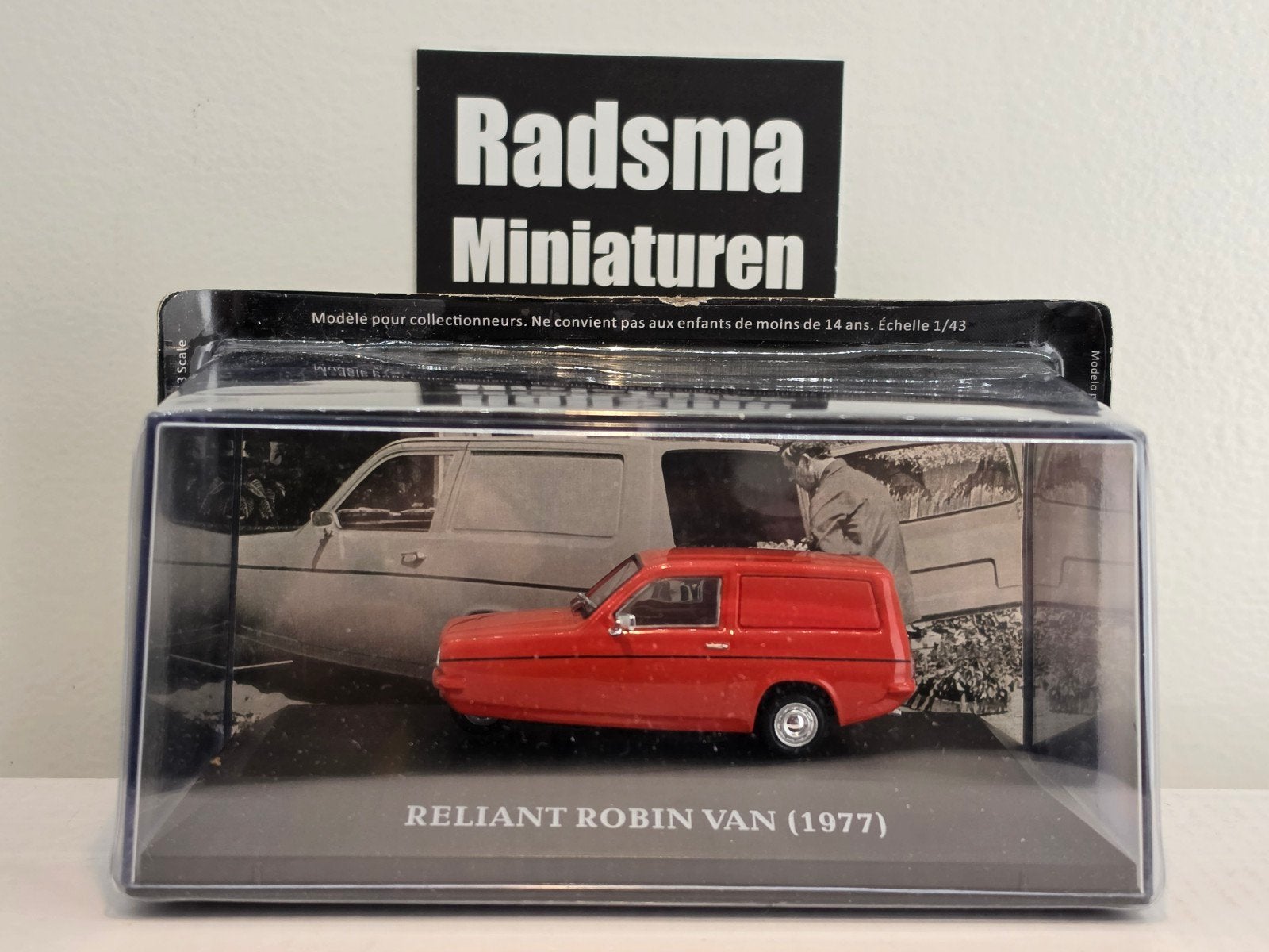 Reliant Robin van 1977 - Rood - 1:43 Altaya, Overige merken, Auto, Nieuw, Ophalen of Verzenden