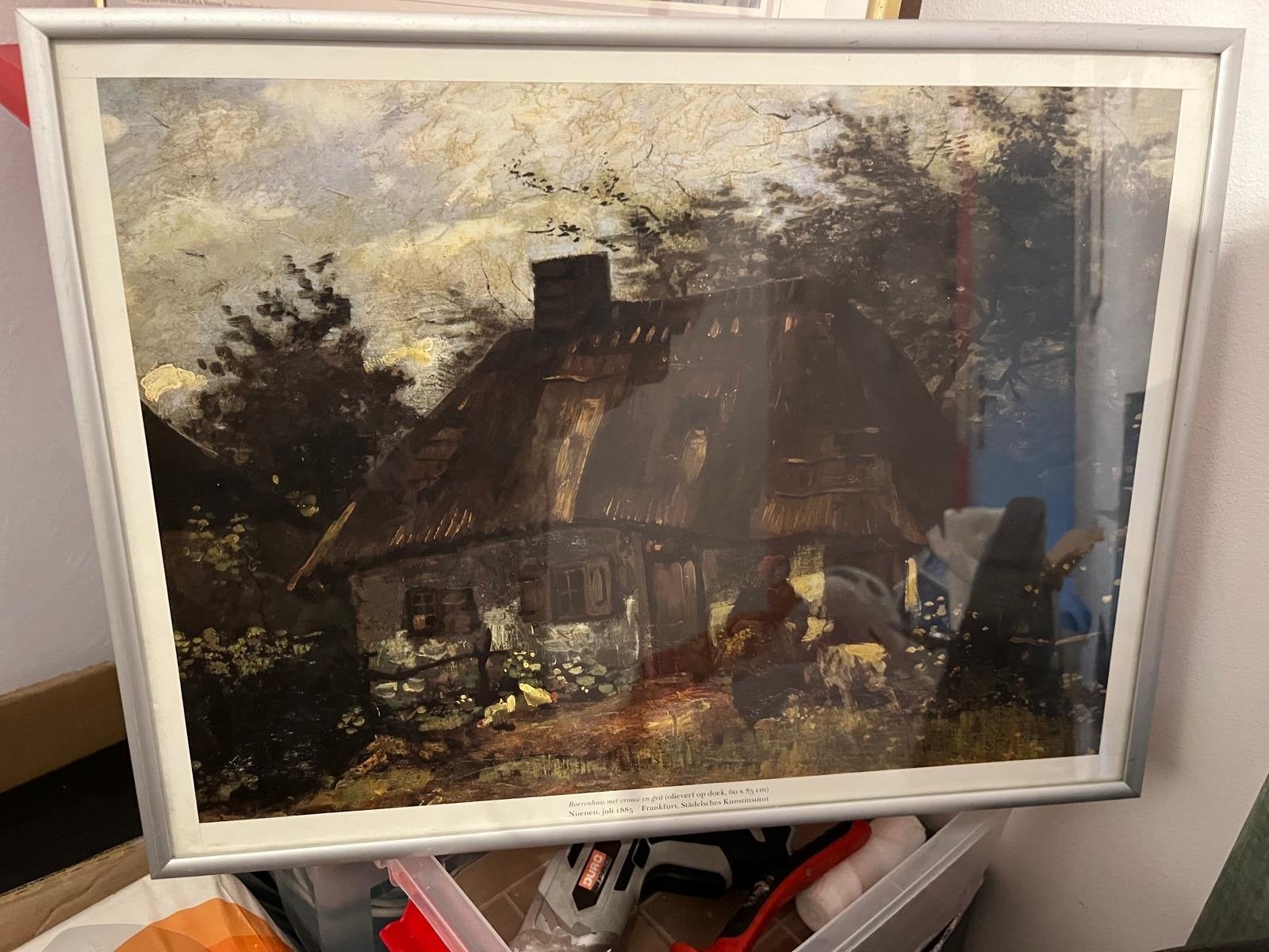 Ingelijst schilderij: Boerderij 1885 60 x 85 cm, Ophalen, Realistisch, Landschap, Print