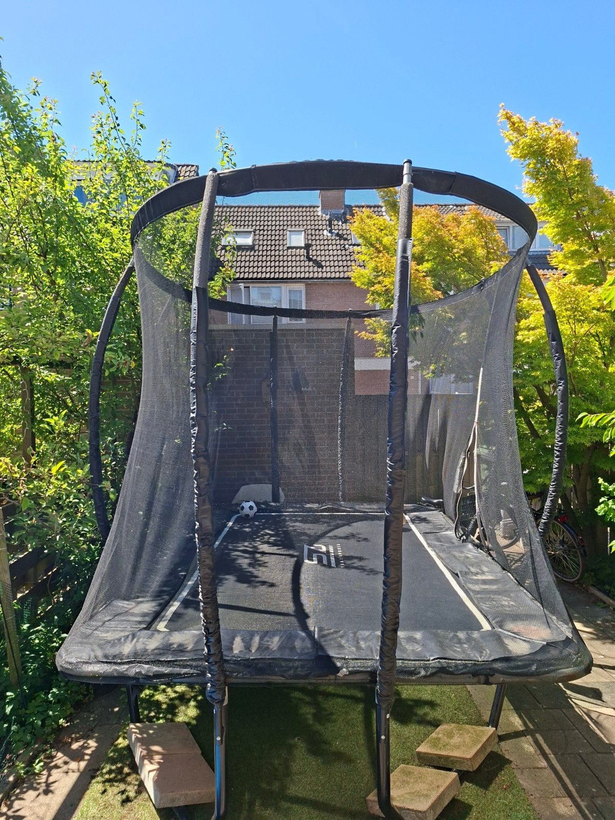 Senz sports J5000 trampoline 214x305 cm rechthoek, Ophalen, Gebruikt