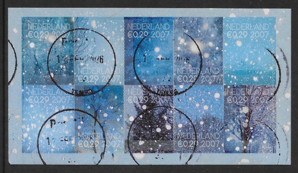 2007, Decemberzegels, serie op half vel [2530-39] (K1204), Postzegels en Munten, Ophalen of Verzenden