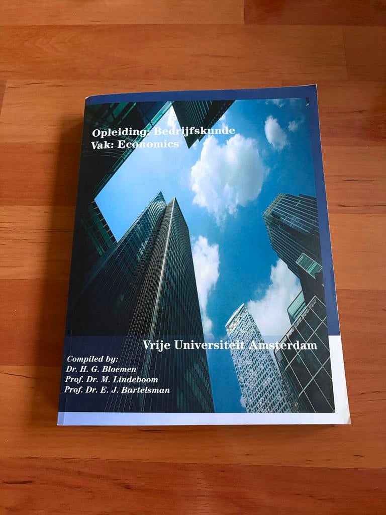 Opleiding Bedrijfskunde Vak: Economics Vrije Universiteit, Boeken, Studieboeken en Cursussen, Gelezen, WO, Gamma, Ophalen of Verzenden