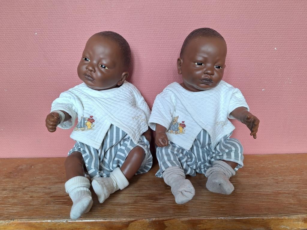 Reborn Diama Tweeling Poppen 1995 - Nette Staat, Ophalen of Verzenden, Gebruikt, Babypop