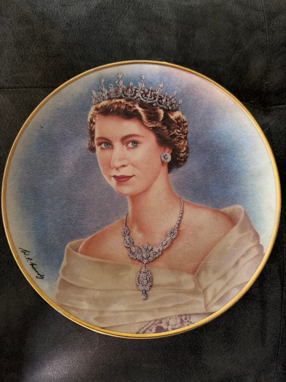 Franklin Mint Royal Splendour Queen Elizabeth II bord, Antiek en Kunst, Ophalen