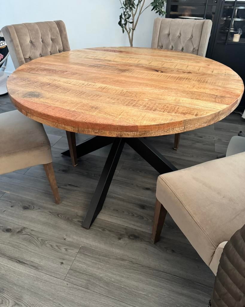Rond eeet tafel 150cm, Ophalen of Verzenden, Zo goed als nieuw, Rond, 100 tot 150 cm