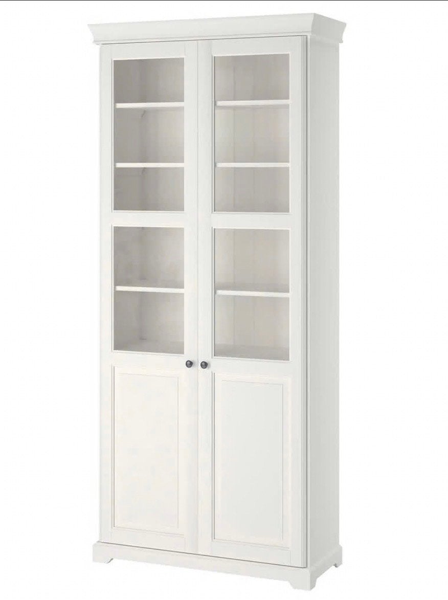 Witte vitrinekast Ikea Liatrop, Ophalen, 200 cm of meer, 50 tot 100 cm, Zo goed als nieuw