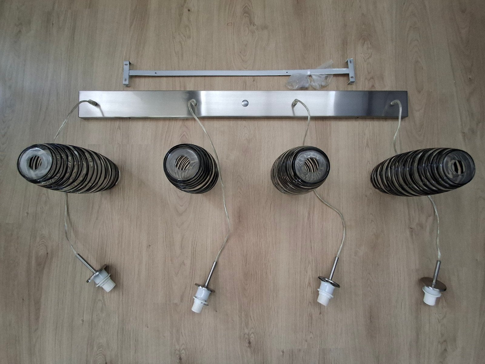 Lampenset in Één Koop (Bijpassend), Ophalen, Zo goed als nieuw, Glas, Dimbaar