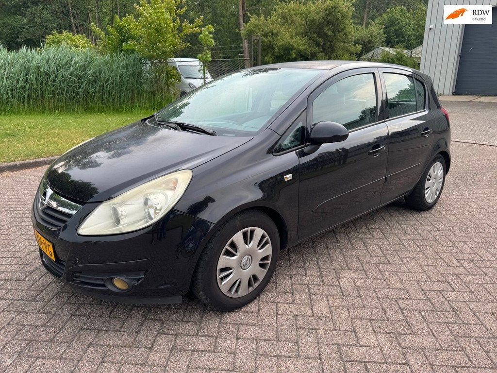 Opel Corsa 1.4-16V Enjoy/5DEURS/AUT/AIRCO/TREKHAAK/CRUISE/EL, Stof, Gebruikt, 4 cilinders, Bedrijf