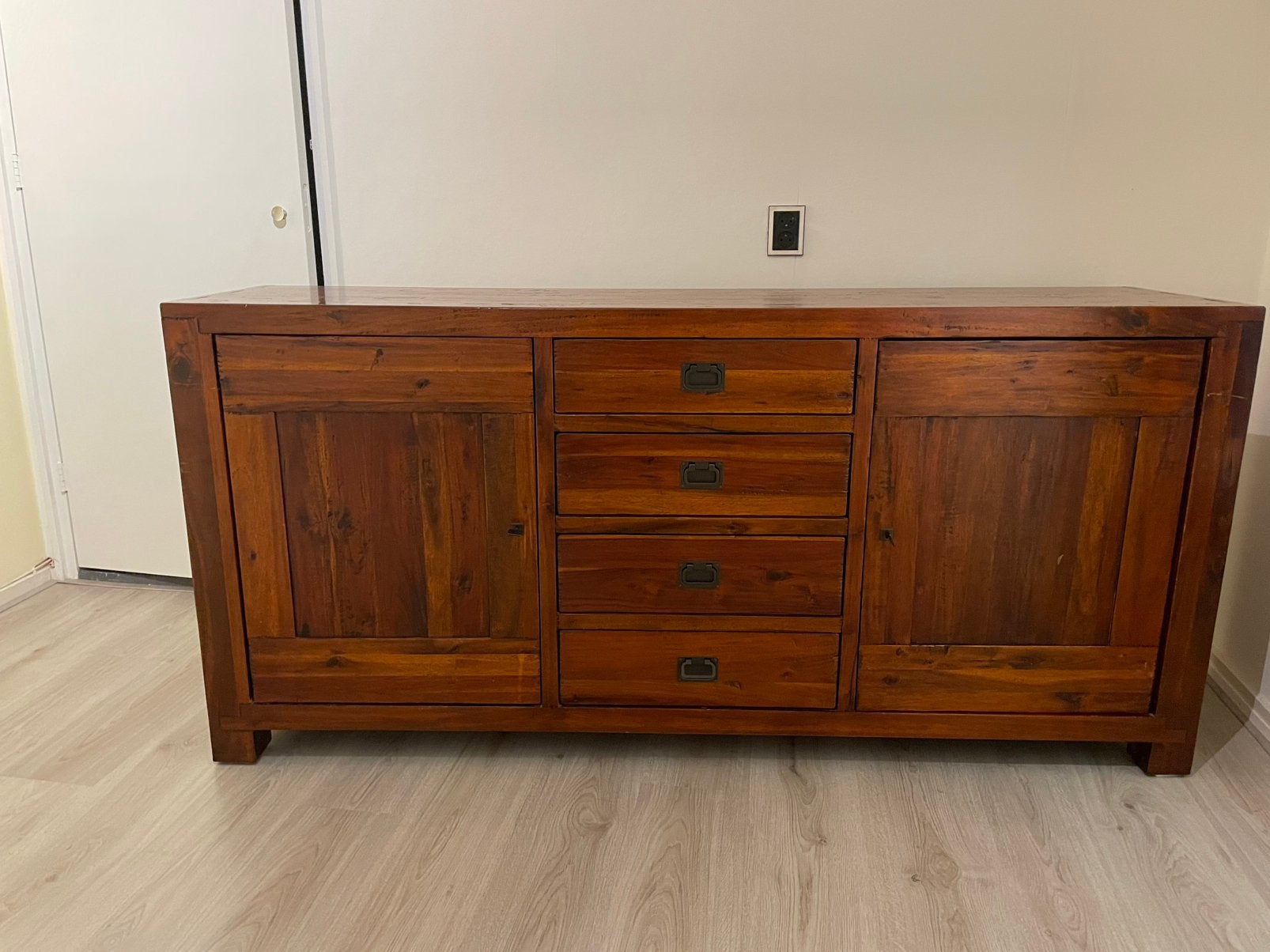 Zeer oud teak houten dressoir, Ophalen, Gebruikt, 25 tot 50 cm, Teakhout