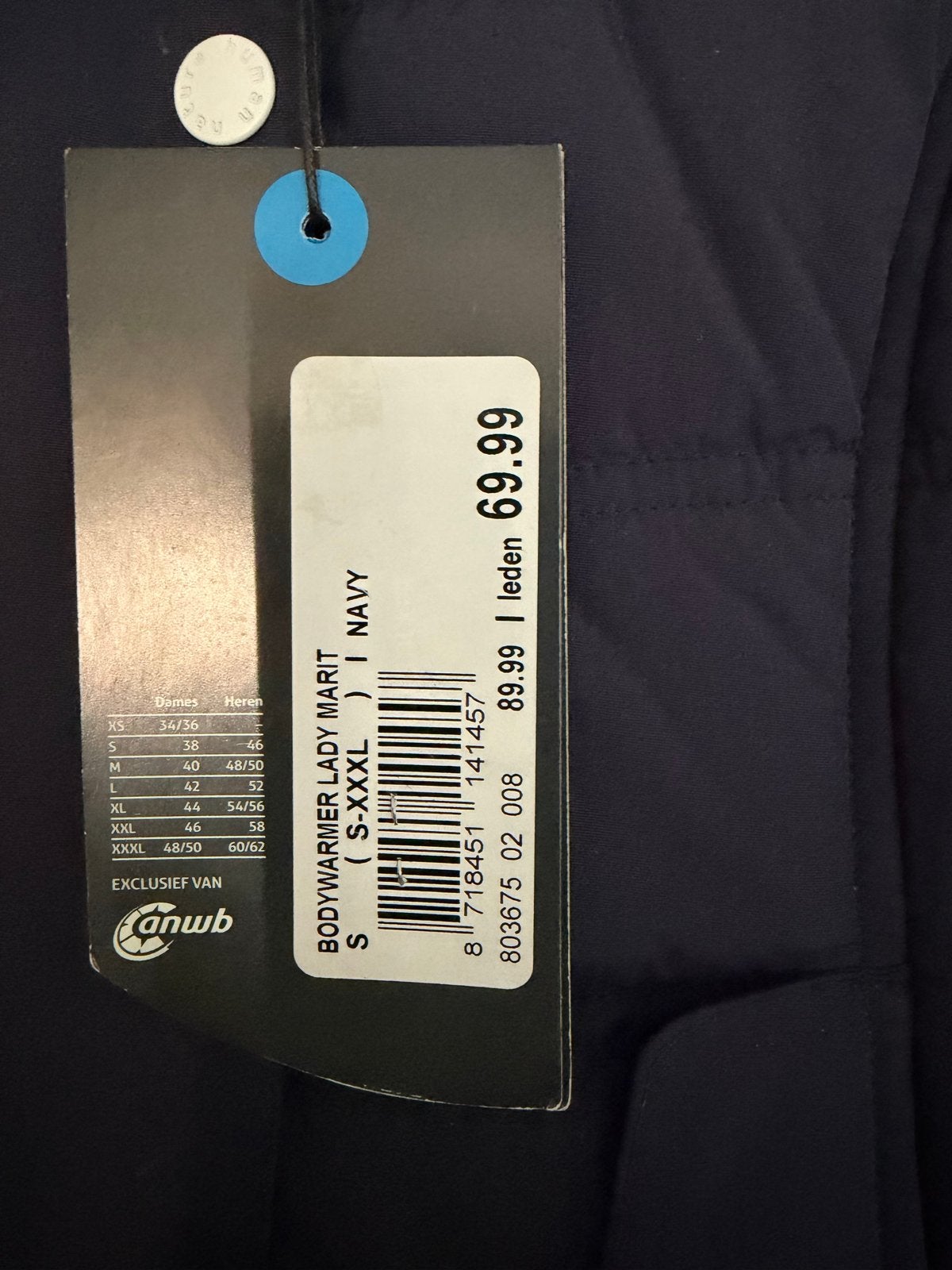 Human Nature ANWB Bodywarmer Maat S Donkerblauw Nieuw, Kleding | Dames, Bodywarmers, Ophalen of Verzenden, Nieuw, Maat 36 (S)
