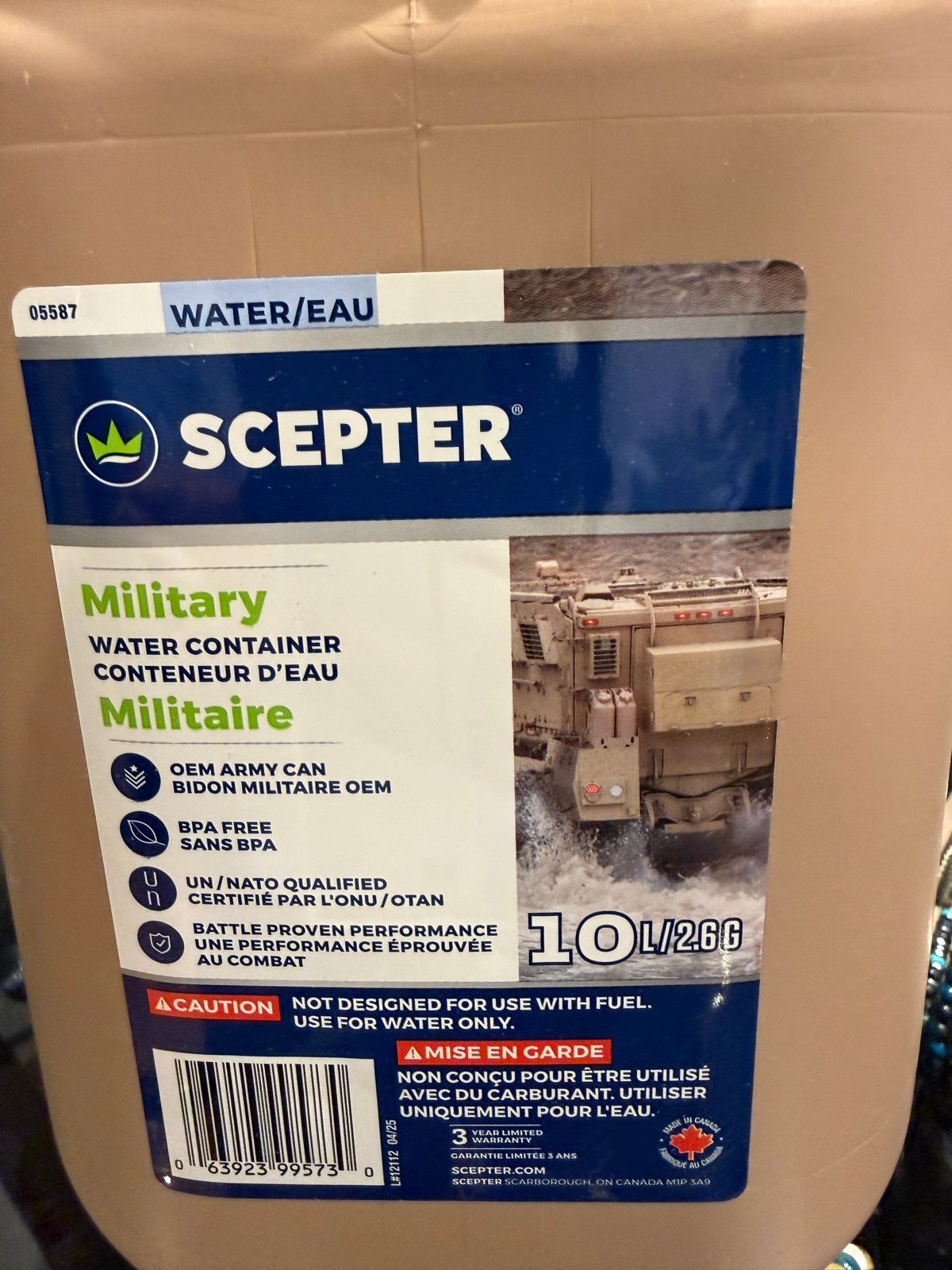 Scepter Militaire Watercontainer 10L - OEM Leger Bidon, Ophalen of Verzenden, Landmacht, Overige gebieden, Overige typen
