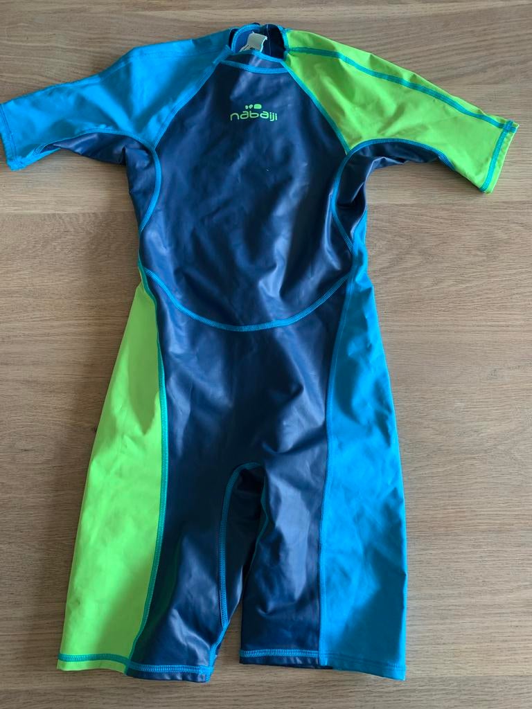 Nabaiji Zwempak Kinderen - Blauw/Groen, Maat 150/72 (12 jaar, Ophalen of Verzenden, Gebruikt