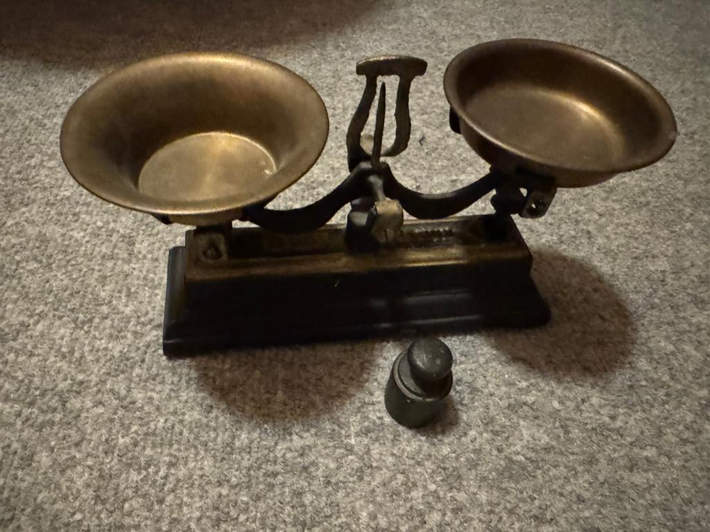 Antiek Weegschaaltje, Witgoed en Apparatuur, Weegschalen, Zo goed als nieuw, Personenweegschaal, Minder dan 10 kg, Ophalen of Verzenden