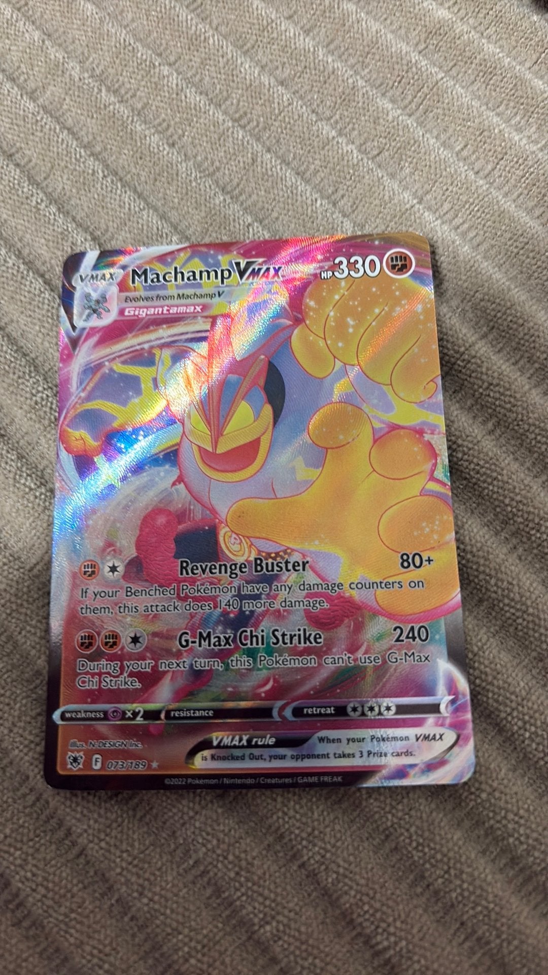 Machamp vmax, Ophalen of Verzenden, Zo goed als nieuw