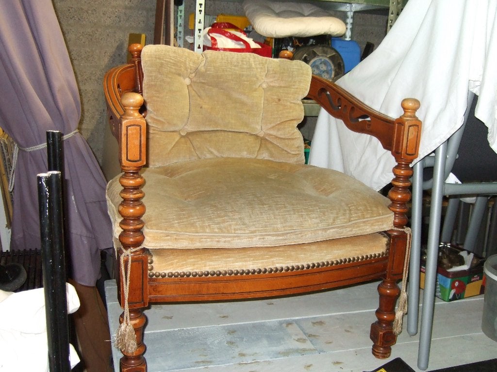 oma's stoeltje hout met kussens, Ophalen, Klassiek, Engels, Gebruikt, Overige kleuren