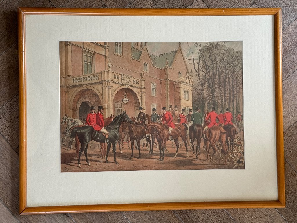 GROOT - 1886 - J Sturgess - Sandringham hounds - P0844, Antiek en Kunst, Ophalen of Verzenden, Ets, 1800 - 1899
