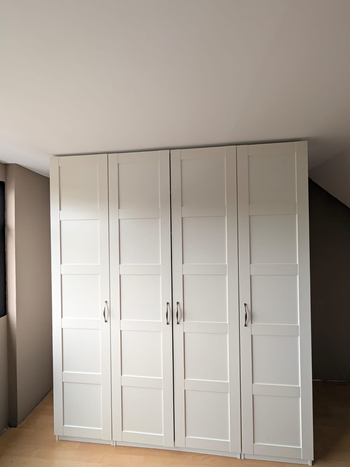 Witte kastdeuren 4 stuks, Huis en Inrichting, Ophalen, Gebruikt, 100 tot 150 cm, 200 cm of meer
