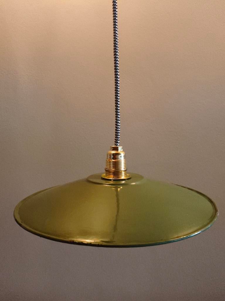 Vintage emaille hanglampen., Ophalen of Verzenden, Minder dan 50 cm