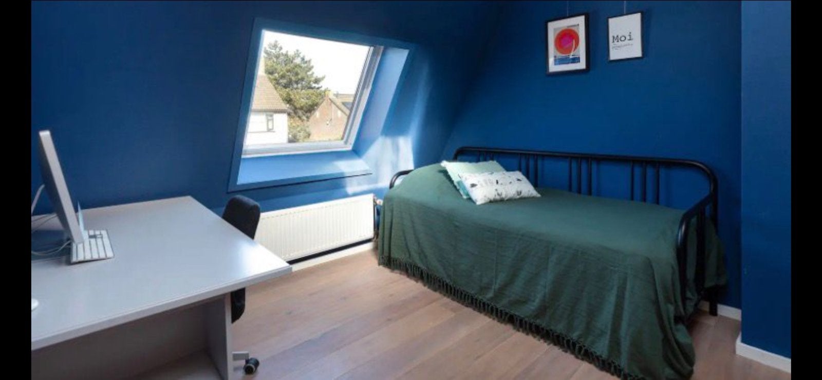 IKEA Fyresdal bedbank uittrekbaar, Ophalen, Zwart, Tweepersoons, 80 cm