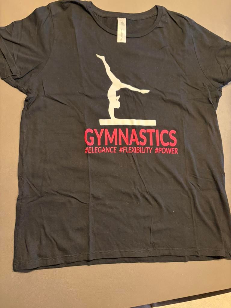 Leuk shirtje van gymnastics maat L, Zwart, Overige typen, Maat 36 t/m 42, Ophalen of Verzenden