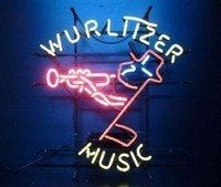 Wurlitzer neon en veel andere USA jukebox decoratie neons, Lichtbak of (neon) lamp, Ophalen of Verzenden, Zo goed als nieuw, Info@americansaleshop.nl