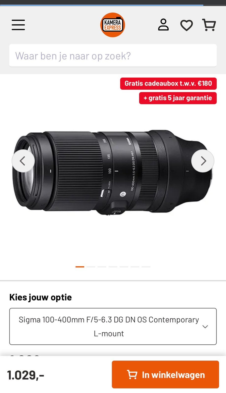 Sigma 100-400mm F/5-6.3 DG DN OS Contemporary L-mount, Audio, Tv en Foto, Ophalen of Verzenden, Zo goed als nieuw, Telelens