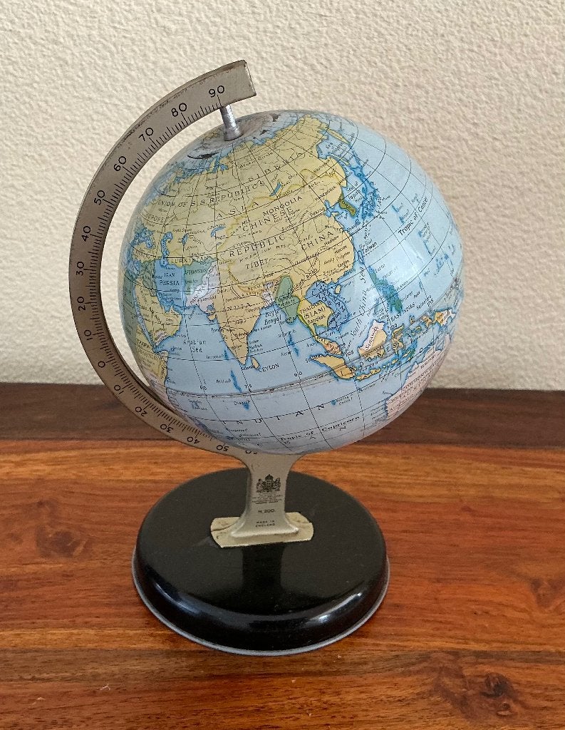 Wereldbol Chad Valley, Gebruikt, 13 cm, Ophalen of Verzenden, Metaal