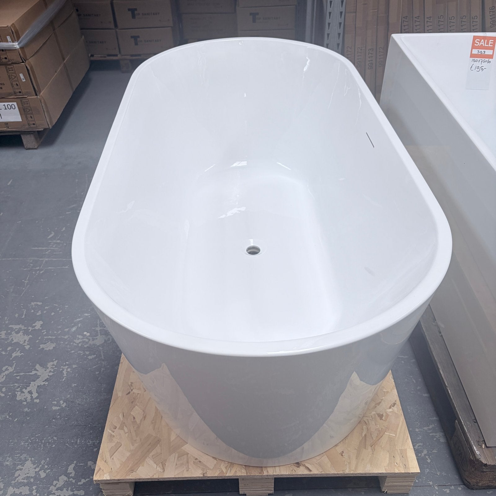 Spotgoedkoop Vrijstaand Ligbad – 170cm Nieuw Bad nr394, Ophalen, 30 tot 80 cm, Cv-ketel of Combi-ketel, Nieuw