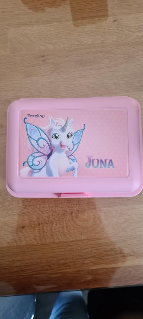 Roze Toverland Broodtrommel met Eenhoorn - Juna, Kinderen en Baby's, Ophalen of Verzenden, Gebruikt