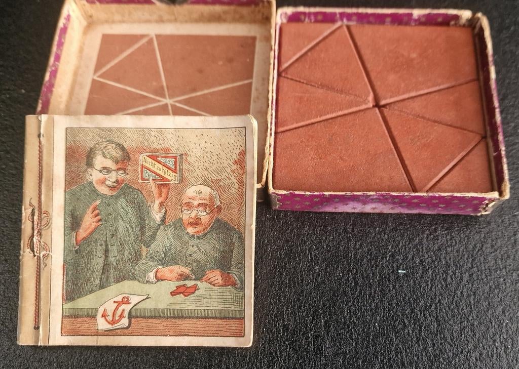 Antieke Richter's Ankerpuzzel (Tangram) compleet met boekje, Ophalen of Verzenden