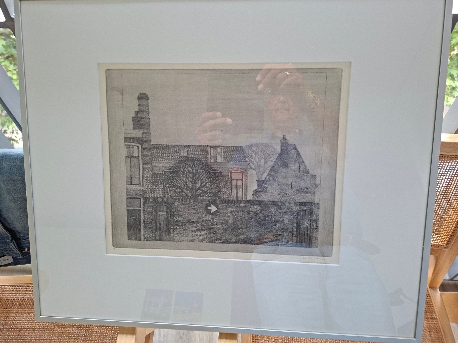 prachtige ets 62x51 van Charles Donker Utrecht, Antiek en Kunst, Ophalen of Verzenden