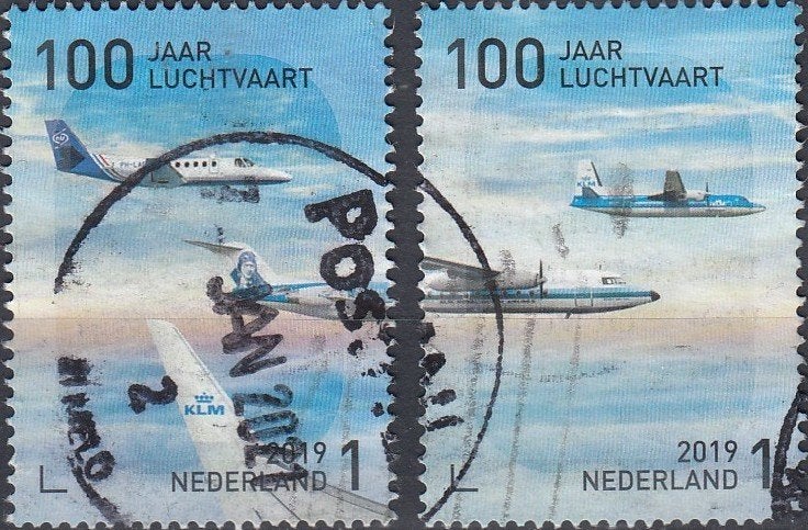 Nederland 10.25.1- 2019- 100 Jaar Luchtvaart- G, Verzenden, Na 1940, Gestempeld