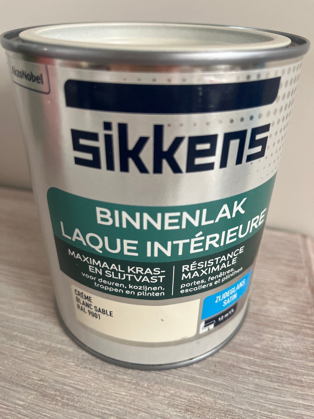 Nieuwe Sikkens Binnenlak RAL 9001 Zijdeglans 12m², Ophalen of Verzenden, Nieuw