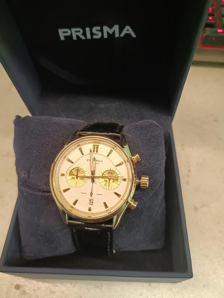 Nieuw Prisma horloge met leren band - nooit gedragen, Ophalen of Verzenden, Nieuw