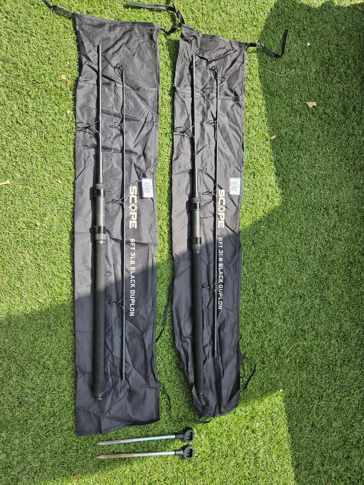 2 x Nash Scope 6ft 3lb Black Duplon Hengels, Ophalen, Zo goed als nieuw, Werphengel