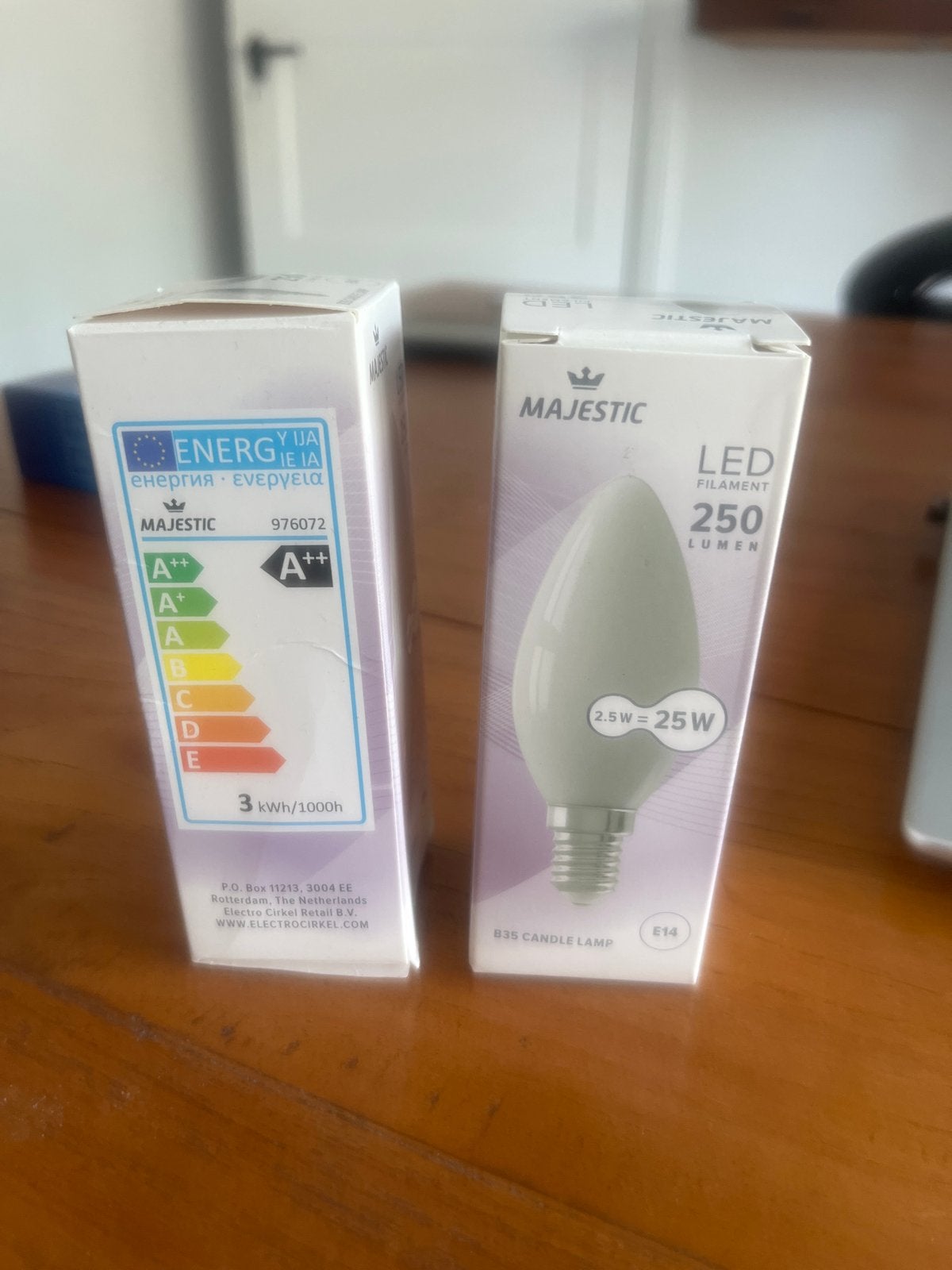 Majestic LED Filament E14 Kaarslamp 2.5W (25W equivalent), Led-lamp, E14 (klein), Nieuw, Ophalen of Verzenden