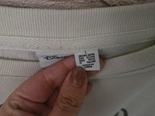 Beige Mickey mouse trui Maat L h3, Maat 38/40 (M), Primark, Beige, Onbekend