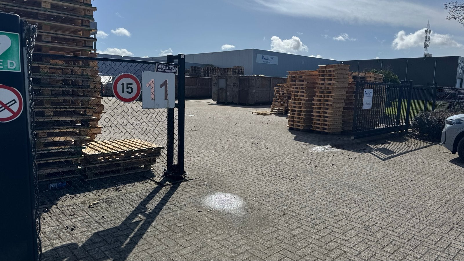 Zwart metalen schuifpoort voor terreinbeveiliging, Ophalen of Verzenden