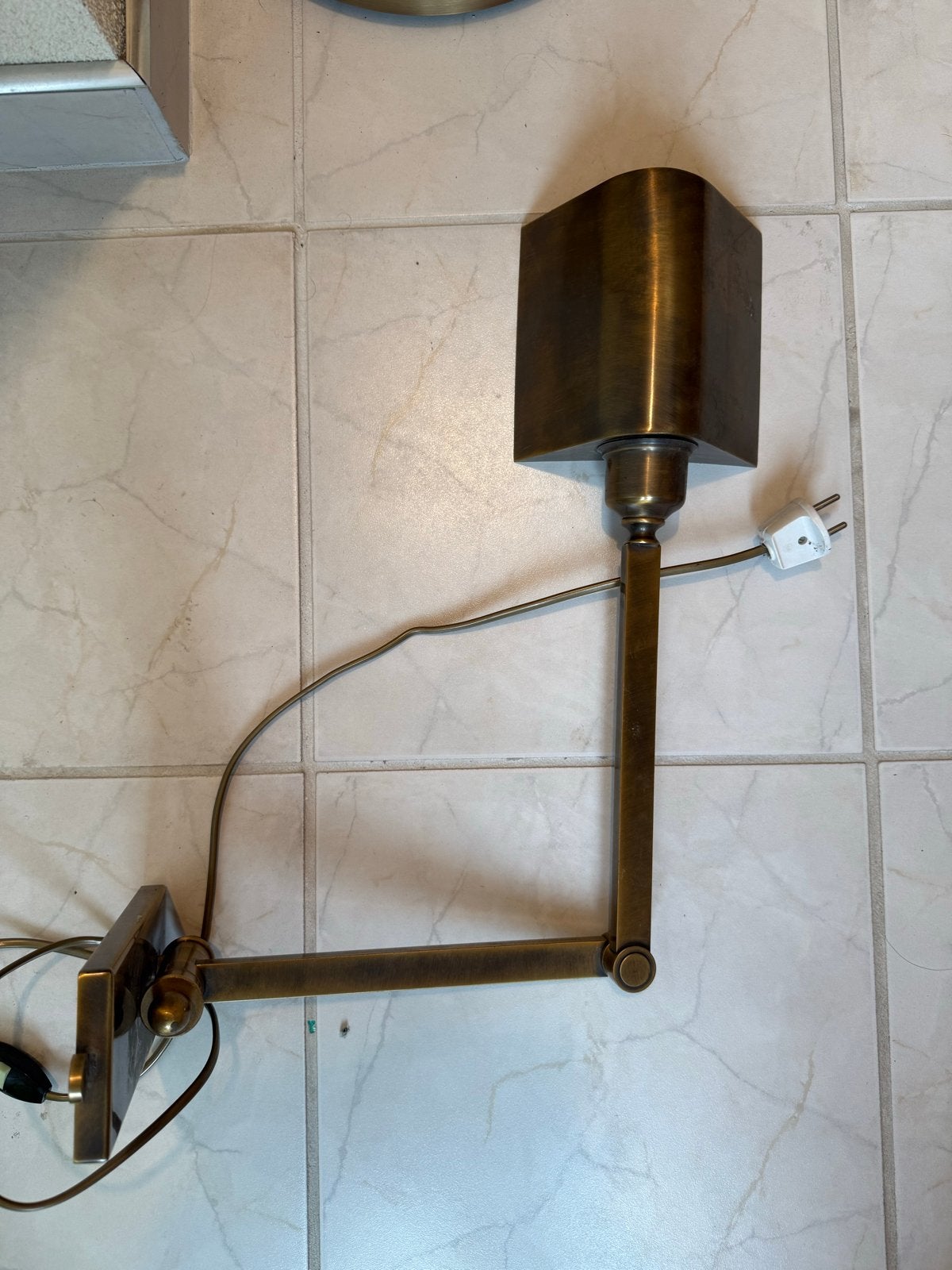 Vintage Messing Wandlamp - Verstelbaar Design, Huis en Inrichting, Lampen | Wandlampen, Ophalen of Verzenden, Gebruikt, Metaal